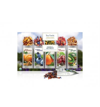 Tea Forté - Coffret de Thé Single Steeps Herbal Retreat - contient 15 Pyramides