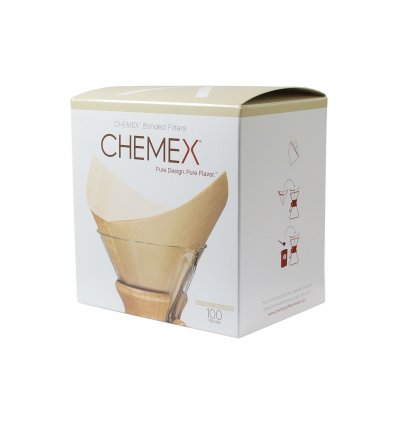 Chemex FSU-100 - boite de 100 filtres pour Chemex 6, 8 et 10 tasses - Filtre en papier naturel