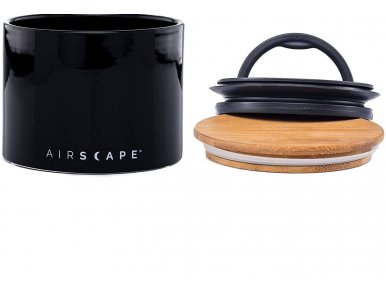 AirScape Boite Conservatrice Café en Céramique émaillée Noire - Breveté mise sous vide Air -Volume 900 ml - Contenance 250 g