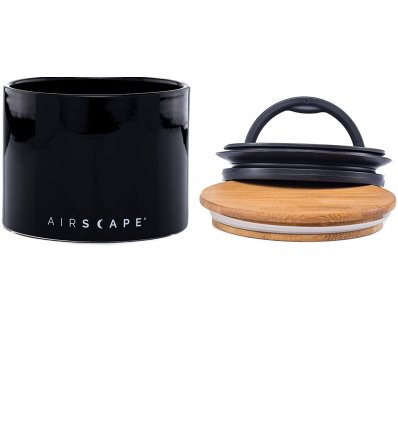 AirScape Boite Conservatrice Café en Céramique émaillée Noire - Breveté mise sous vide Air -Volume 900 ml - Contenance 250 g