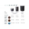 AirScape Boite Conservatrice Café en Céramique émaillée Noire - Breveté mise sous vide Air -Volume 900 ml - Contenance 250 g