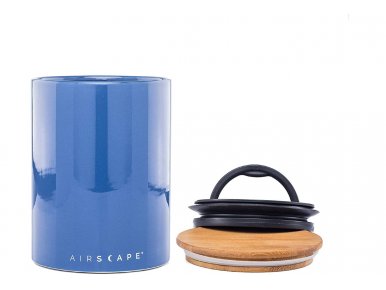 AirScape Boite Conservatrice Café en céramique émaillée Bleu - Breveté mise sous vide Air -Volume 1,9 L - Contenance 500 g