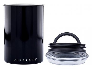 AirScape Boite Conservatrice Café en Inox Laqué Noir - Breveté mise sous vide Air -Volume 1,9 L - Contenance 500 g