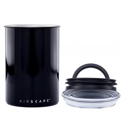 AirScape Boite Conservatrice Café en Inox Laqué Noir - Breveté mise sous vide Air -Volume 1,9 L - Contenance 500 g