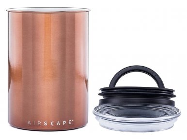 AirScape Boite Conservatrice Café en Inox Laqué Mocha - Breveté mise sous vide Air -Volume 1,9 L - Contenance 500 g