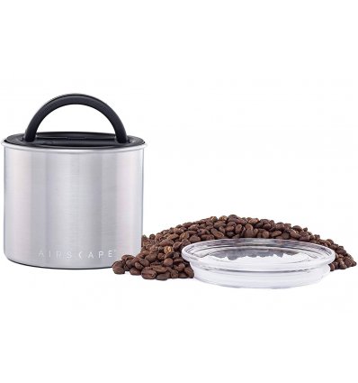 AirScape Boite Conservatrice Café en Inox Finition Inox brossé - Breveté mise sous vide Air -Volume 900 ml - Contenance 250 g