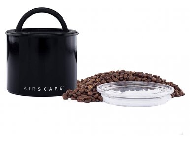 AirScape Boite Conservatrice Café en Inox Laqué Noir - Breveté mise sous vide Air -Volume 900 ml - Contenance 250 g