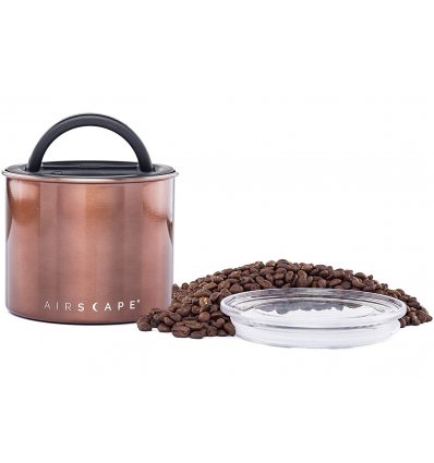 AirScape Boite Conservatrice Café en Inox finition Mocha - Breveté mise sous vide Air -Volume 900 ml - Contenance 250 g